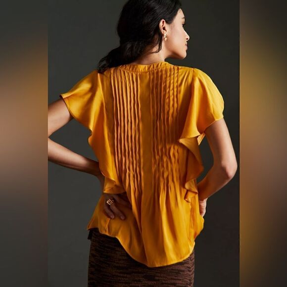 Anthropologie Ruffled Blouse Size Small - Picture 3 of 4